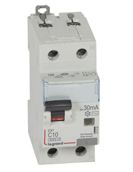L411000 Automatinis jungiklis su srovės nuotekio rėle Legrand 411000 (10A, 1P+NR, 230V, 30mA, RCBO) iš UAB SINTAS