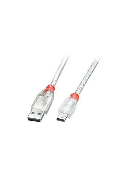 41781 CABLE USB2 A TO MINI-B 0.5M/TRANSPARENT 41781 LINDY iš UAB SINTAS