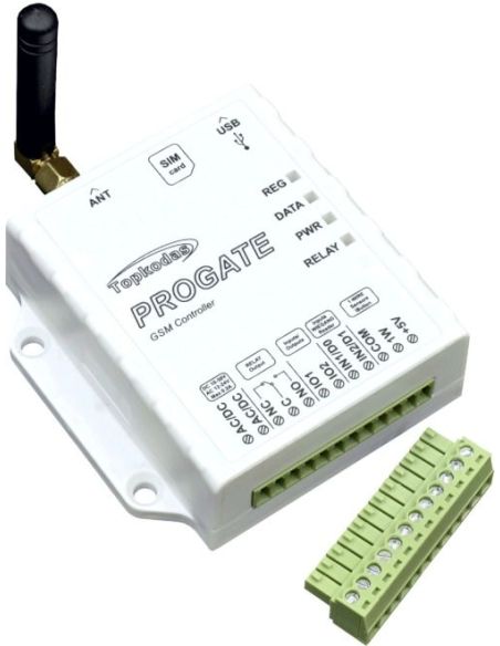 PROGATE4G GSM vartų valdiklis Topkodas PROGATE 4G (800 vartotojų, valdymas skambučiais, SMS, Seranova mobili aplikacija) iš UAB 