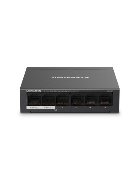 MS106LP Switch|MERCUSYS|MS106LP|Desktop/pedestal|6x10Base-T / 100Base-TX|PoE+ ports 4|MS106LP iš UAB SINTAS