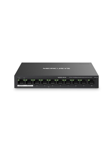 MS110P Switch|MERCUSYS|MS110P|Desktop/pedestal|10x10Base-T / 100Base-TX|PoE+ ports 8|MS110P iš UAB SINTAS