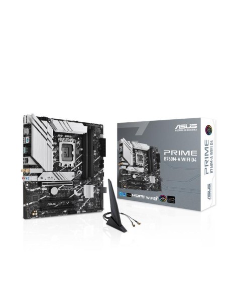 PRIMEB760M-AWIFID4 Mainboard|ASUS|Intel B760 Express|LGA1700|Micro-ATX|Memory DDR4|Memory slots 4|3xPCI-Express 4.0 16x|2xM.2|2x