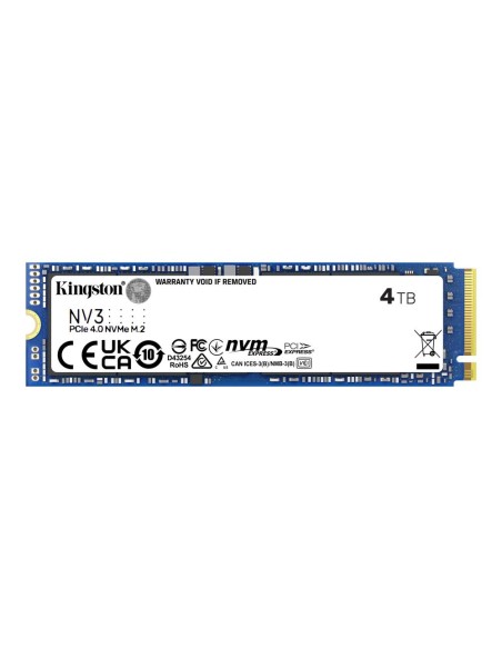 SNV3S/4000G SSD|KINGSTON|NV3|4TB|M.2|PCIE|3D NAND|Write speed 5000 MBytes/sec|Read speed 6000 MBytes/sec|MTBF 200000 hours|SNV3S