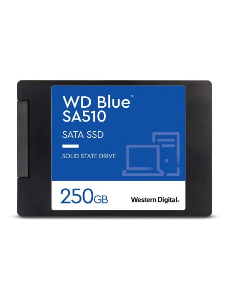 WDS250G3B0A SSD|WESTERN DIGITAL|Blue SA510|250GB|SATA 3.0|Write speed 440 MBytes/sec|Read speed 555 MBytes/sec|2,5"|TBW 100 TB|M