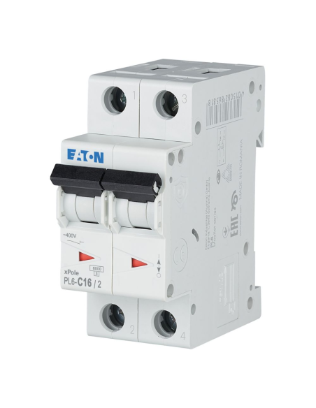 029795 Automatas 2P 16A C 6kA PL6-C16/2 - EATON iš UAB SINTAS