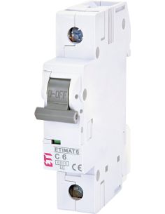 080011 Automatas 1P 6A C 6kA ETIMAT 6 1p C6 - ETI iš UAB SINTAS