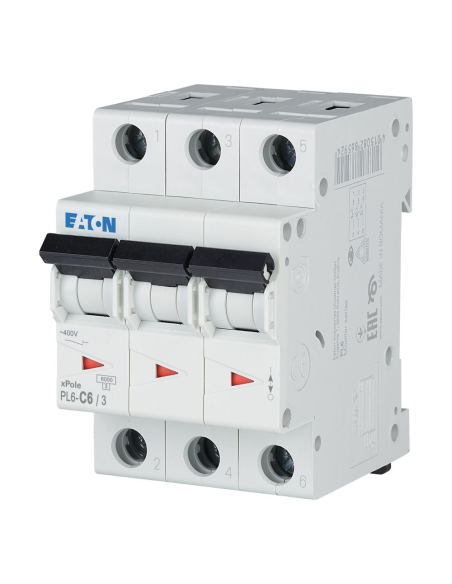 029804 Automatas 3P 6A C 6kA PL6-C6/3 - EATON iš UAB SINTAS