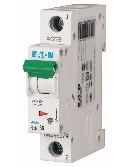 111353 Automatas 1P 6A D 10kA PLSM-D6-MW - EATON iš UAB SINTAS