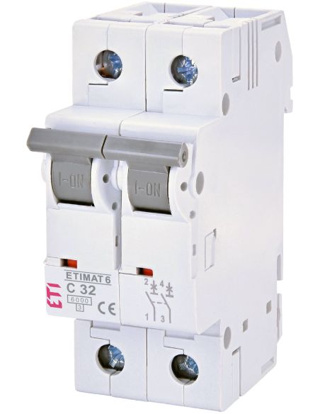 517403 Automatas 2P 32A C 6kA ETIMAT 6 2p C32 - ETI iš UAB SINTAS