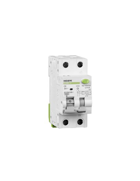 127454 Relė srovės nuotėkio RCBO 2P 16A C 30mA su automatu AC-tipas Ex9BL-N 1P+N C16 30mA - NOARK iš UAB SINTAS