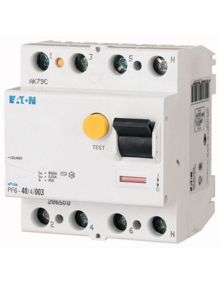 029883 Relė srovės nuotėkio RCCB 4P 25A 30mA AC-tipas PF6-25/4/003 - EATON iš UAB SINTAS