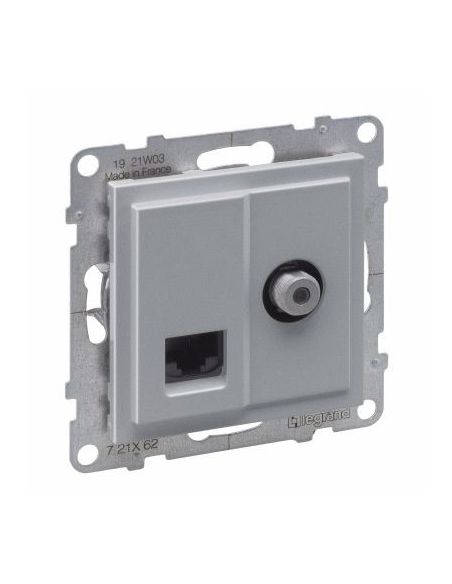 L721362 TV + RJ45 lizdas Suno Legrand 721329 (Aliuminis) iš UAB SINTAS