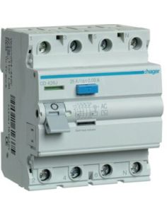 004101 Relė srovės nuotėkio RCCB 4P 25A 30mA AC-tipas - HAGER iš UAB SINTAS