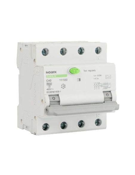 526586 Relė srovės nuotėkio RCBO 4P 40A C 30mA su automatu AC-tipas Ex9NL-N 3P+N C40 30mA - NOARK iš UAB SINTAS
