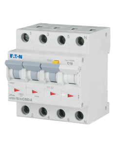 504730 Relė srovės nuotėkio RCBO 4P 16A C 30mA su automatu A-tipas mRB6-16/3N/C/003-A - EATON iš UAB SINTAS