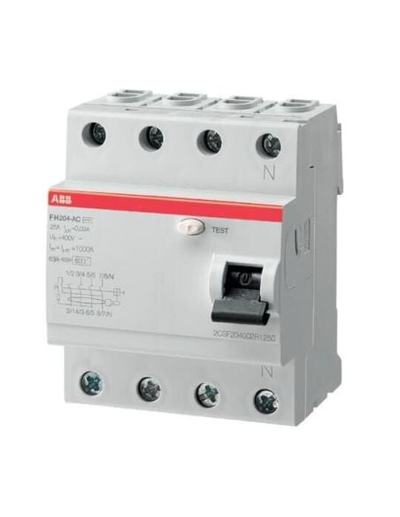 031318 Relė srovės nuotėkio RCCB 4P 25A 30mA AC-tipas FH204AC-25/0.03 - ABB iš UAB SINTAS