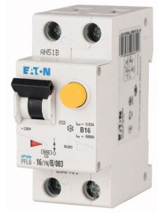 040834 Relė srovės nuotėkio RCBO 2P 20A C 30mA su automatu AC-tipas PFL6-20/1N/C/003 - EATON iš UAB SINTAS