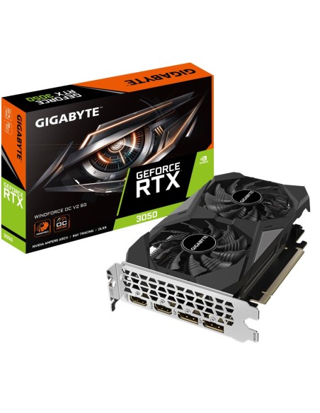 GV-N3050WF2OCV2-6GD Graphics Card|GIGABYTE|NVIDIA GeForce RTX 3050|6 GB|GDDR6|96 bit|PCIE 4.0 16x|Memory 14000 MHz|GPU 1477 MHz|