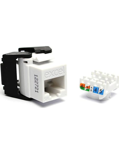 KJEXCEL100202WT Lizdas EXCEL 100-202-WT RJ45 (Balta, Cat5e, UTP, keystone) iš UAB SINTAS
