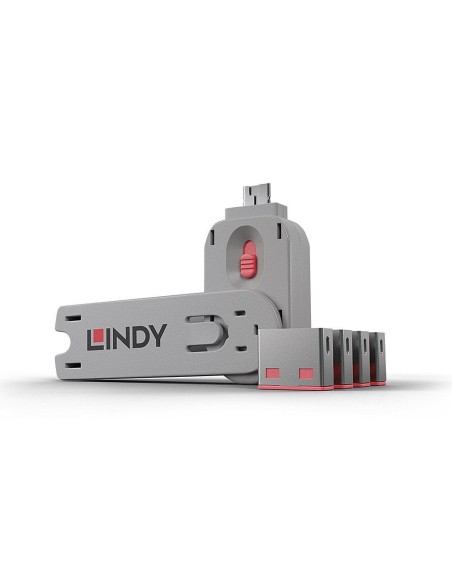 40450 USB PORT BLOCKER 4PACK/PINK 40450 LINDY iš UAB SINTAS