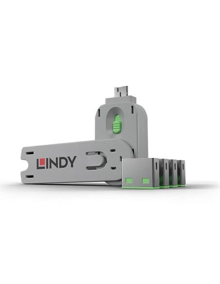40451 USB PORT BLOCKER 4PACK/GREEN 40451 LINDY iš UAB SINTAS