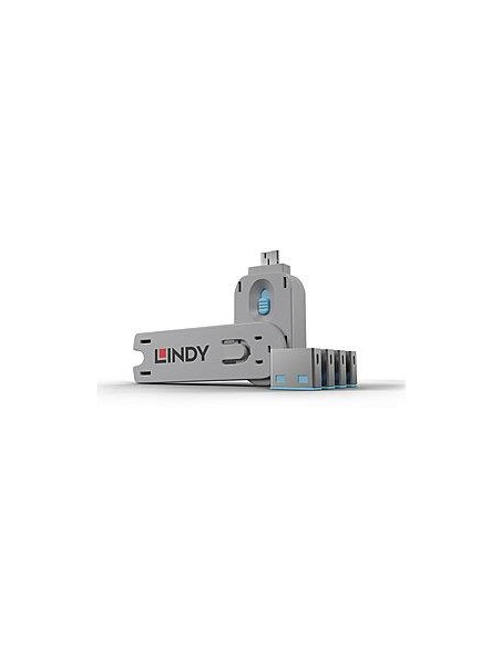 40452 USB PORT BLOCKER 4PACK/BLUE 40452 LINDY iš UAB SINTAS