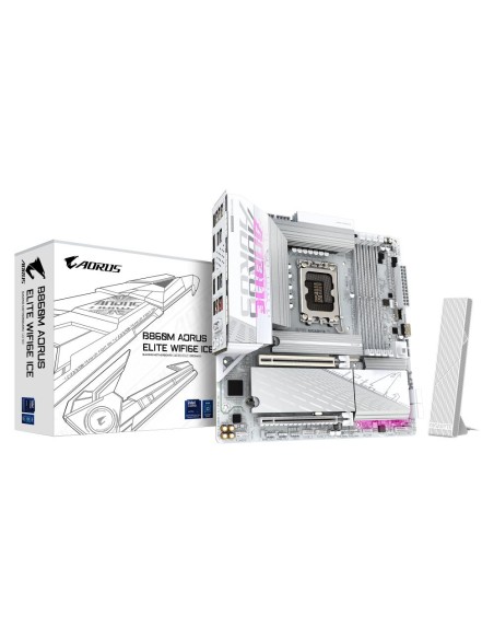 B860M A ELT WF6E ICE 1.0 Mainboard|GIGABYTE|Intel B860 Express|LGA1851|Micro-ATX|Memory DDR5|1xPCI-Express 16x|3xM.2|1xHDMI|1xDi