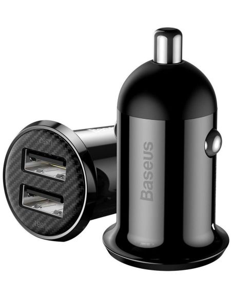 CCALLP-01 Automobilinis įkroviklis BASEUS CCALLP-01 (Juodas, 30W, 12-24V, 2xUSB, 4.8A) iš UAB SINTAS