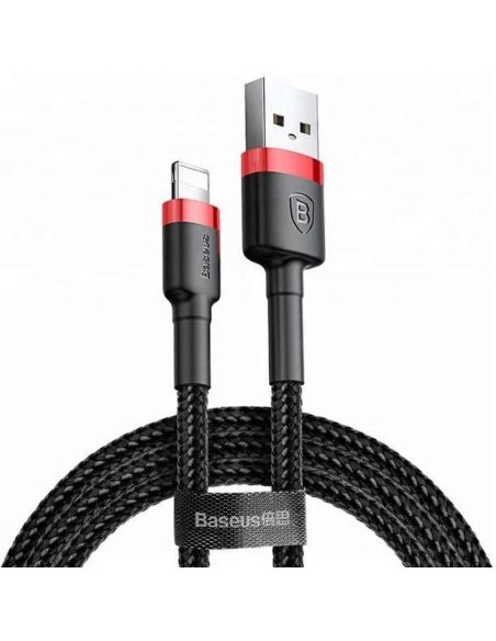 CALKLF-B19 Kabelis USB A - Lightning BASEUS CALKLF-B19 (1.0m, QC3.0, nailoninis, raudonas/juodas) iš UAB SINTAS