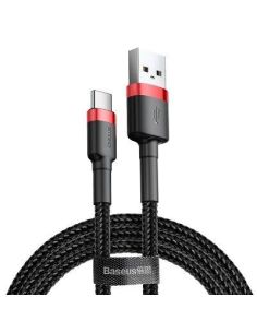 CATKLF-B91 Kabelis USB A - USB C BASEUS CATKLF-B91 (1.0m, QC3.0, nailoninis, raudonas/juodas) iš UAB SINTAS