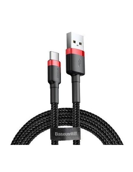 CATKLF-B91 Kabelis USB A - USB C BASEUS CATKLF-B91 (1.0m, QC3.0, nailoninis, raudonas/juodas) iš UAB SINTAS