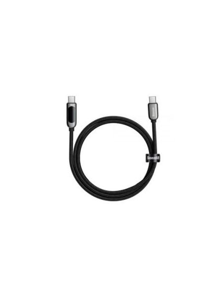 CATSK-B01 Kabelis USB C - USB C BASEUS CATSK-B01 (1.0m, 100W, su galios indikacija, juodas) iš UAB SINTAS