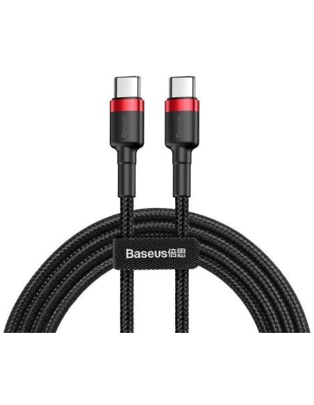 CATKLF-G91 Kabelis USB C - USB C BASEUS CATKLF-G91 (1.0m, QC3.0, nailoninis, raudonas/juodas) iš UAB SINTAS