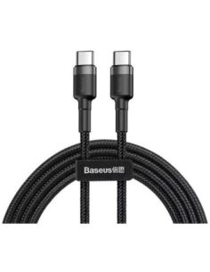 CATKLF-HG1 Kabelis USB C - USB C BASEUS CATKLF-HG1 (2.0m, QC3.0, nailoninis, pilkas/juodas) iš UAB SINTAS