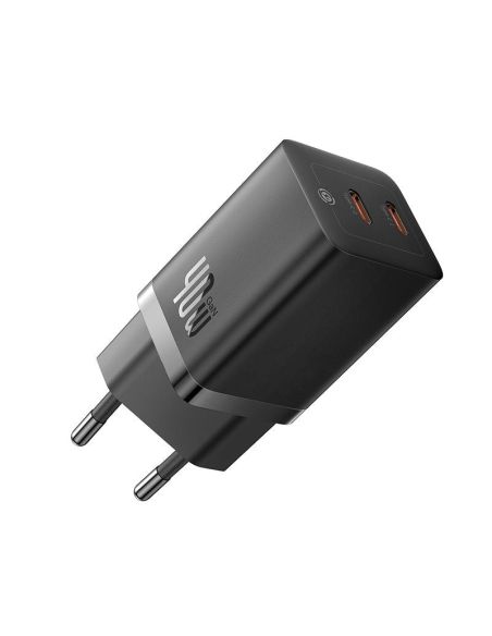 CCGP180101 Sieninis įkroviklis BASEUS CCGP180101 (GaN5 Pro, 40W, 2xUSB-C, QC3.0, PD3.0, juodas) iš UAB SINTAS