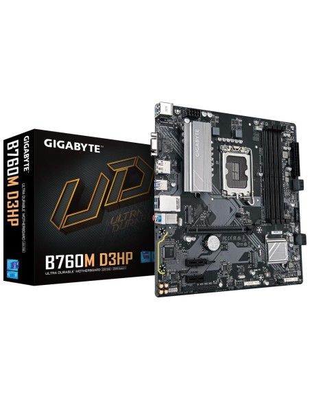 B760M D3HP 1.0 Mainboard|GIGABYTE|Intel B760 Express|LGA1700|Micro-ATX|Memory DDR5|Memory slots 4|2xPCI-Express 3.0 1x|1xPCI-Exp