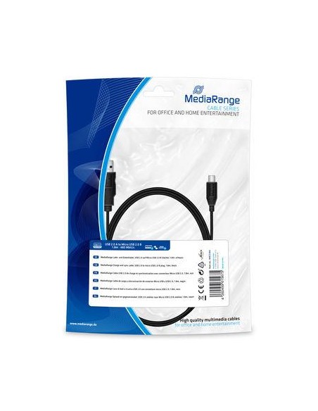 MRCS184 CABLE USB2.0 TO MICRO-USB 1.8M/MRCS184 MEDIARANGE iš UAB SINTAS