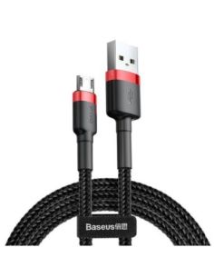 ➤ Kabelis USB A - micro USB BASEUS CAMKLF-B91 (1.0m, QC3.0, nailoninis, raudonas/juodas)