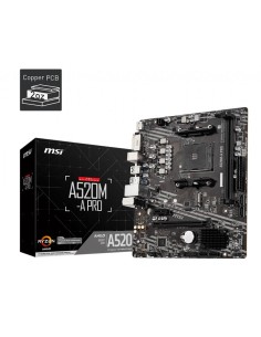 Mainboard|MSI|AMD A520|SAM4|MicroATX|1xPCI-Express 3.0 1x|1xPCI-Express 3.0 16x|1xM.2|Memory DDR4|Memory slots 2|1xDVI|1xHDMI|2x