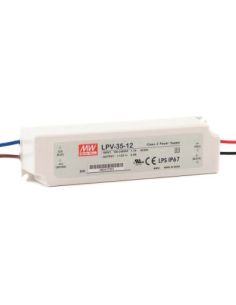 ➤ Impulsinis maitinimo šaltinis LED 12V 36W 3A IP67, Mean well, LPV-35-12 
