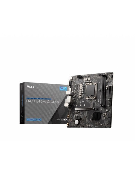 Mainboard|MSI|Intel H610|LGA1700|MicroATX|Memory DDR4|Memory slots 2|1xPCI-Express 3.0 1x|1xPCI-Express 4.0 16x|1xM.2|1x15pin D-
