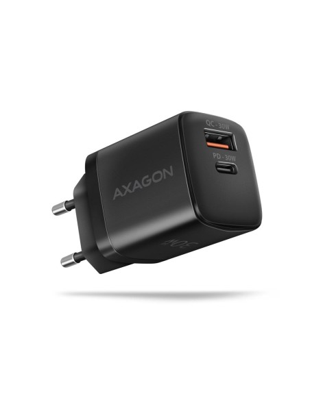 MOBILE CHARGER WALL USB 30W/2PORT BLACK ACU-PQ30 AXAGON