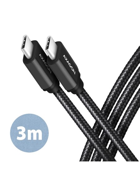 CABLE USB-C TO USB-C 3M 60W/BLACK BUCM3-CM30AB AXAGON