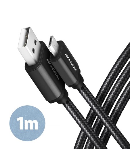 CABLE USB2.0 TO MICRO-USB 1M/HQ BLK BUMM-AM10AB AXAGON