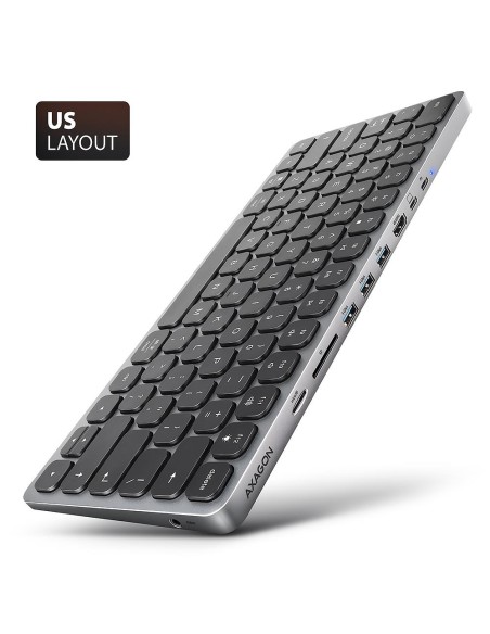 KEYBOARD + I/O HUB 9IN1/0.6M HMC-KB-US AXAGON