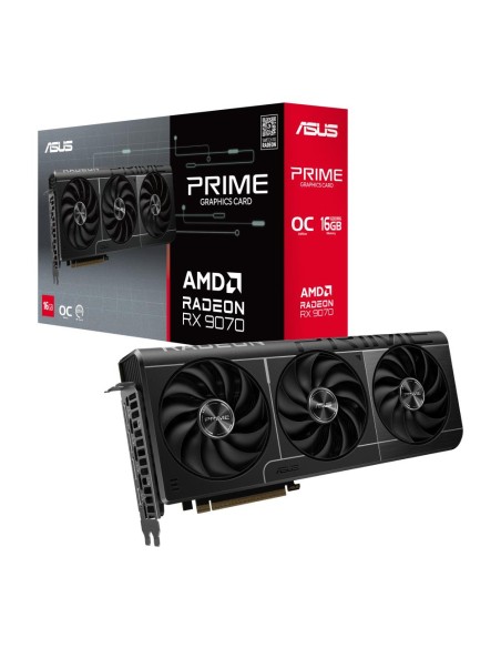 Graphics Card|ASUS|AMD Radeon RX 9070|16 GB|GDDR6|256 bit|PCIE 5.0 16x|Triple slot Fansink|1xHDMI|3xDisplayPort|PRIME-RX9070-O16