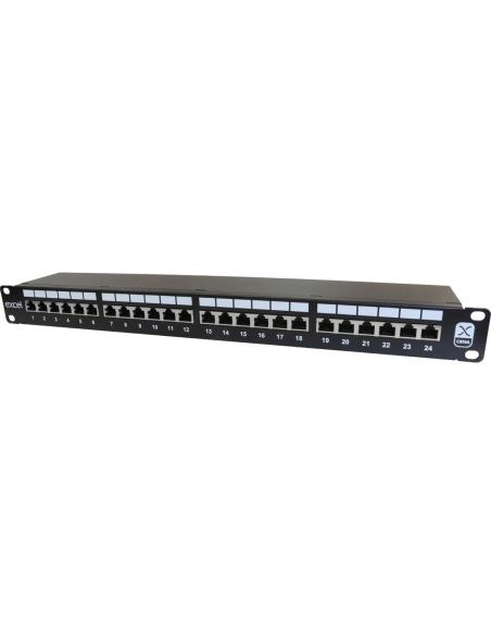 ➤ Komutacinė panelė 24 prievadų Excel 100-032 (19'', 1U, ekranuota, Cat6e, LSA)
