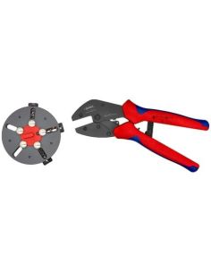 ➤ Antgalių užspaudimo replės Knipex 97 33 01 (su skirtingomis užspaudimo formomis)