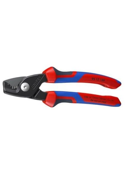 ➤ Kabelių kirpimo žirklės KNIPEX 9512160 (160mm, Ø15mm/50 mm2)