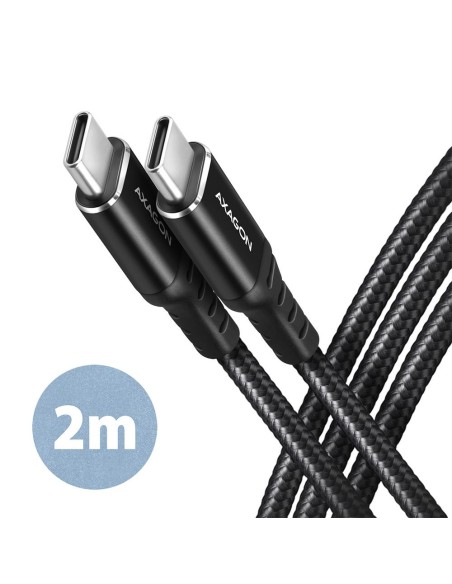 CABLE USB-C TO USB-C 2M 60W/HQ BLACK BUCM-CM20AB AXAGON
